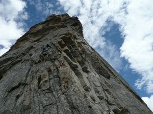 Vince Anderson finds the line of least resistance during a first ascent in Pakistan. by Steve House