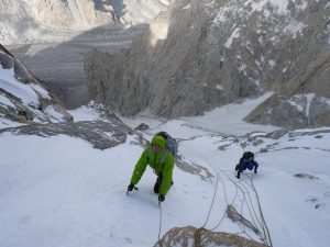 Marko and Vince following, day 3 on K7 West. Photo Steve House.